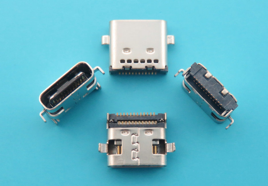USB TYPE C 3.1母座沉板0.8MM 双排贴片L=7.9