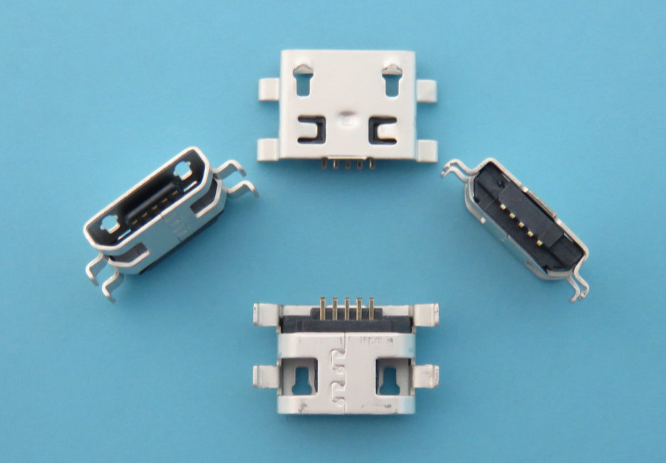 MICRO USB 四脚DIP 沉板0.8无卷边