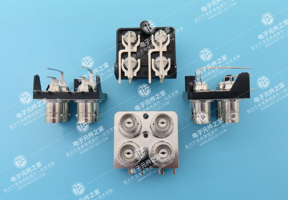 双层BNC 2X2 90°DIP 带鱼叉脚