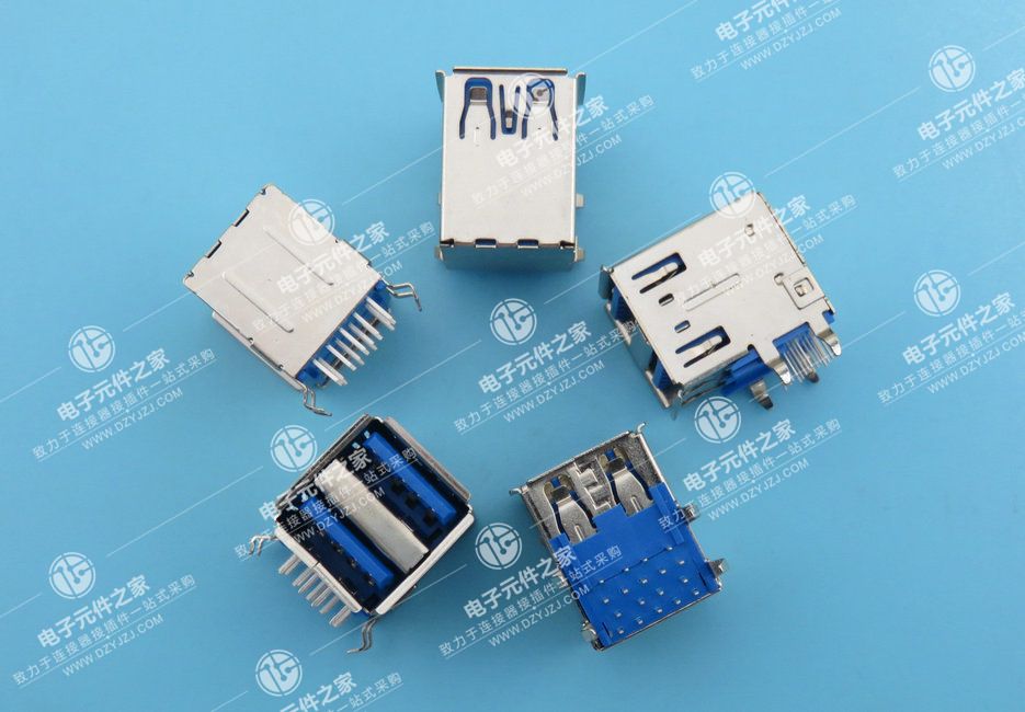 USB 3.0 AF 双层 90°DIP