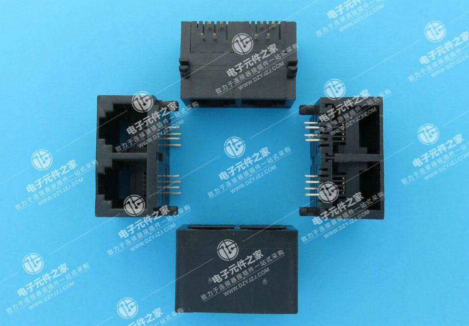RJ11 1X2 90°DIP 6P4C 体长16.8