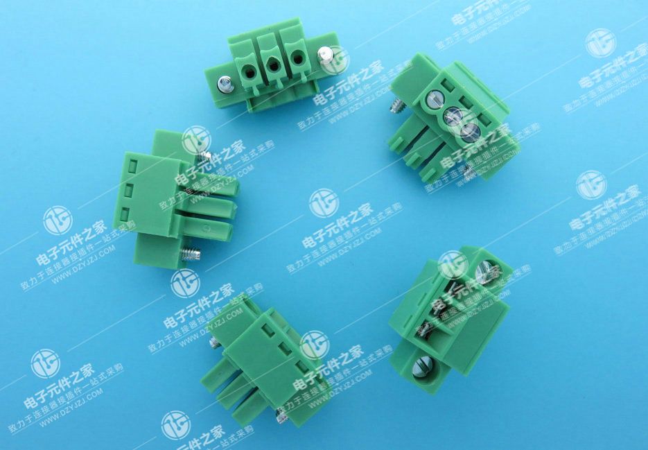插拔式接线端子 间距3.5mm 带螺丝 弯头