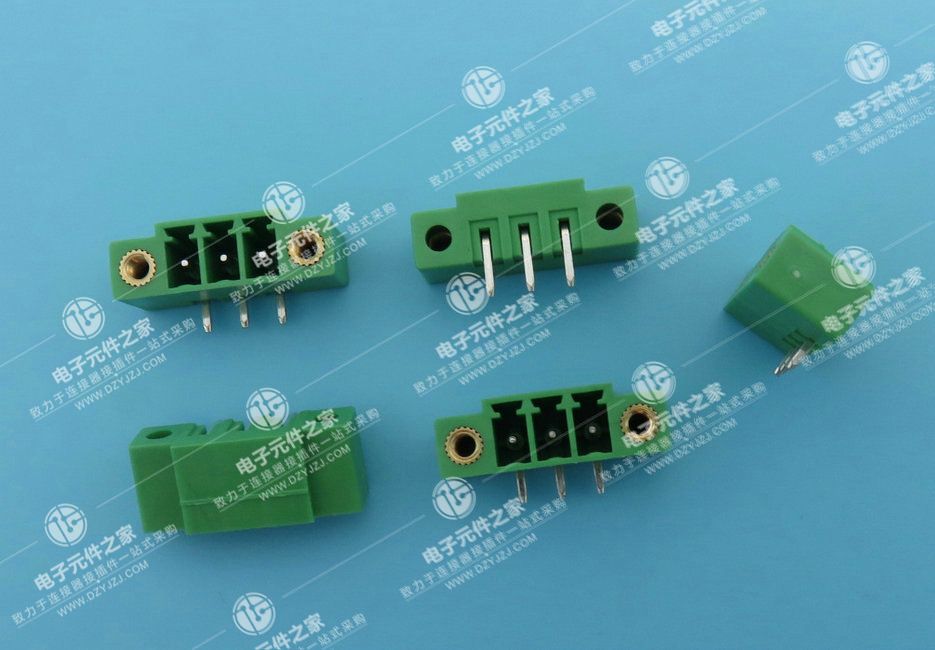 插拔式接线端子 间距3.81mm 带螺丝 弯针