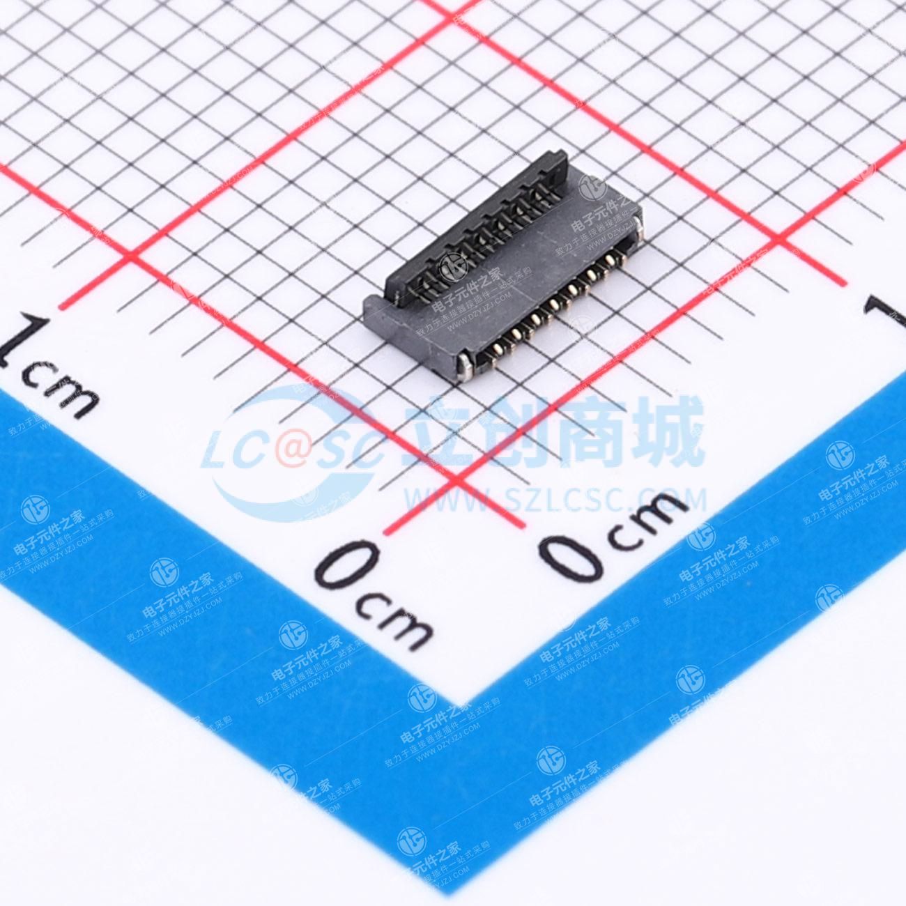 FPC连接器 0.3mm 翻盖式 H=0.9mm 后锁 15P 镀金