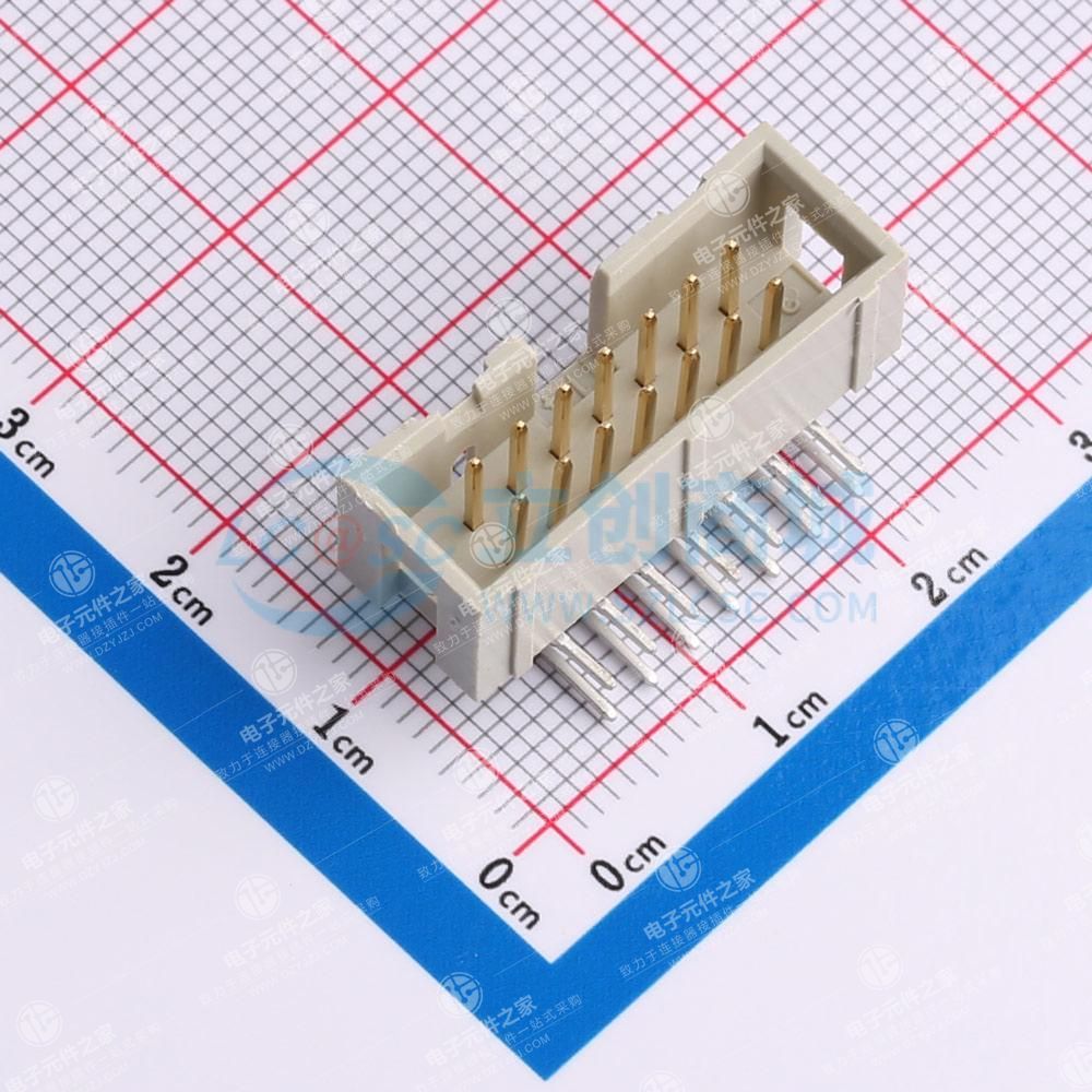 2x7P 间距:2.54mm 弯插