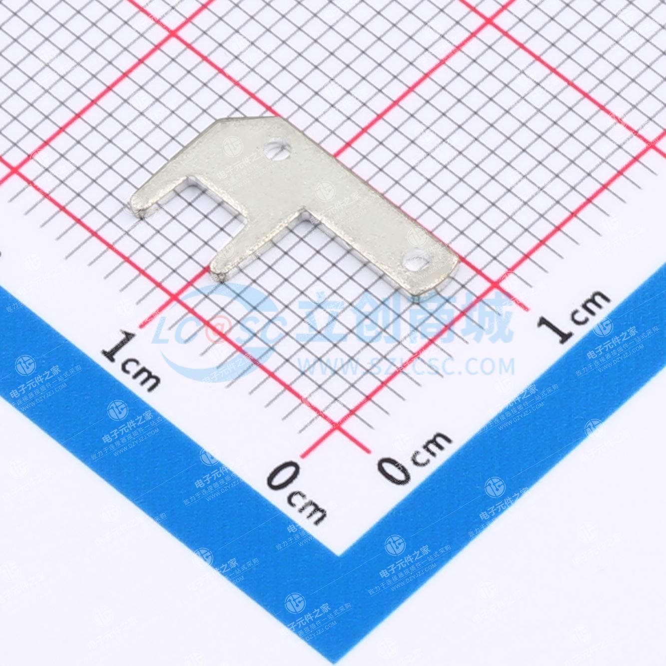 Tab, Mating Tab Width 2.8 mm, PCB Hole Diameter 1.4 mm, Through Hole - Solder, Brass, Loose Piece, PCB Terminals