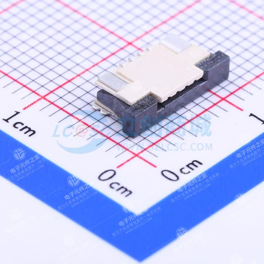 FPC连接器 1.0mm间距 4P 抽拉式 上接