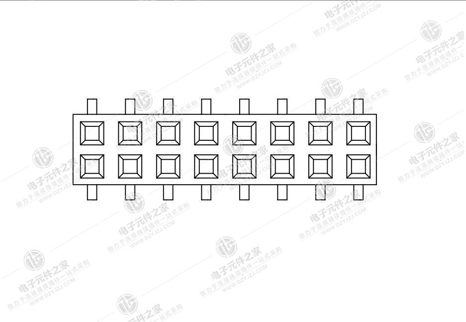 1.0PH 2.0H 双排贴片排母