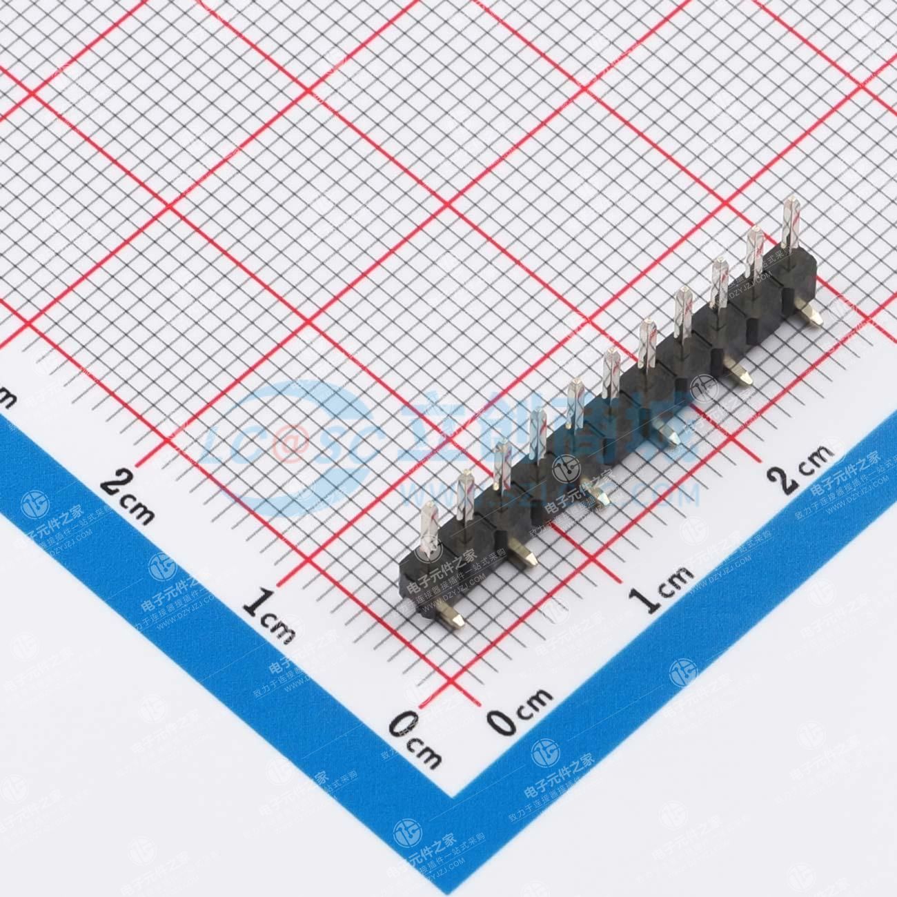 1x11P 间距:2.54mm 方针 立贴