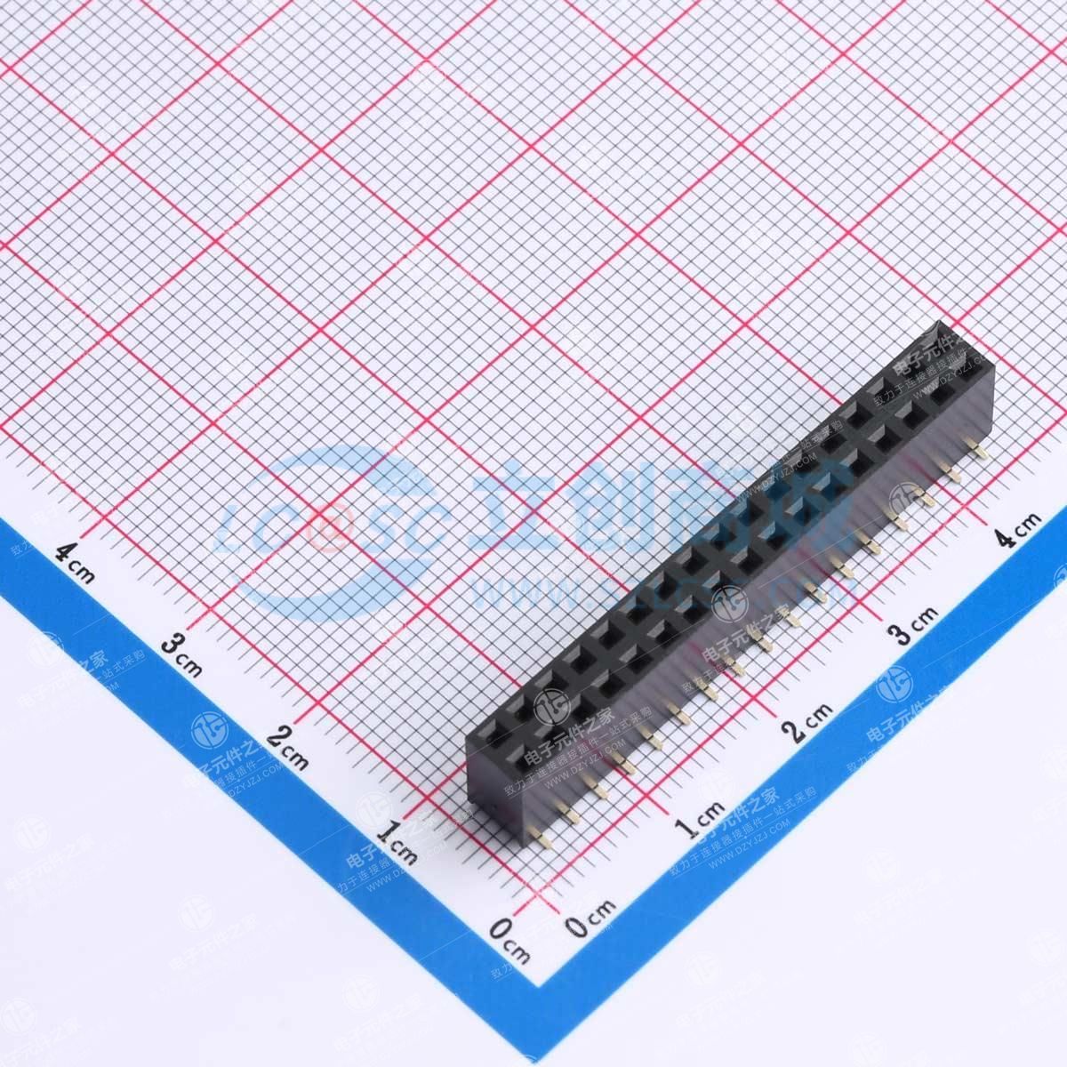2x17P 间距:2.54mm 立贴