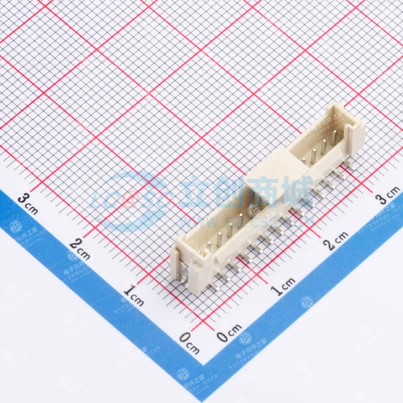 1x14P 间距:2mm 立贴 系列:HY