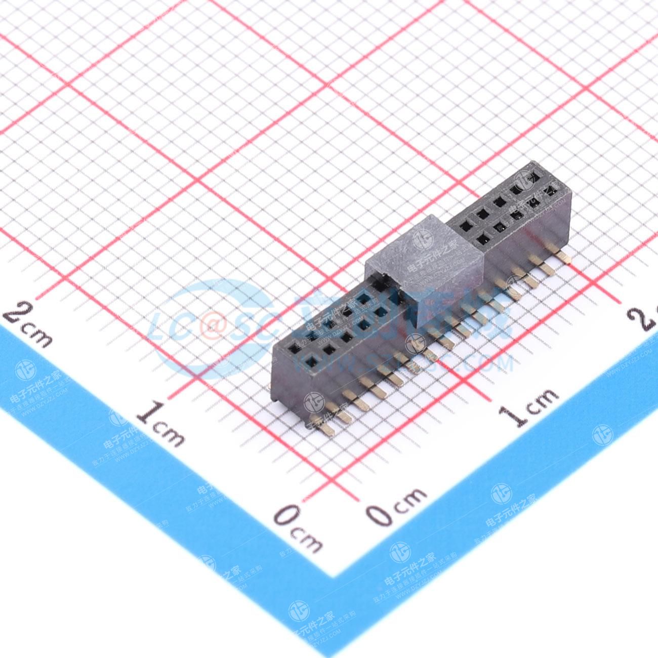 2x15P 间距:1.27mm 立贴