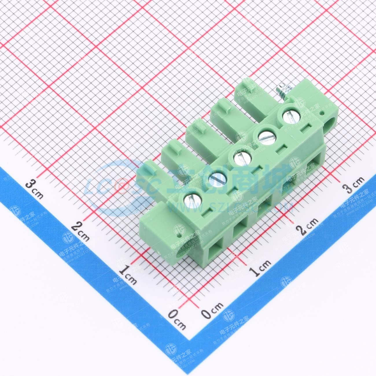 螺丝固定 1x5P 5.08mm 排数:1 每排P数:5