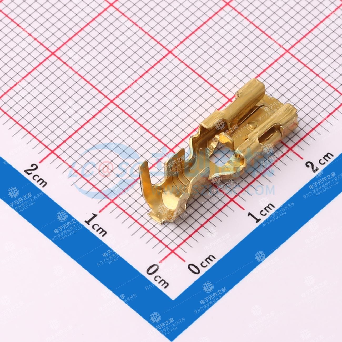 快速断开插座,12 - 10 AWG,3.31 - 5.26 mm² 电线,6.35 mm 插片宽度,直型,黄铜,未电镀,卷装,Positive Lock 250
