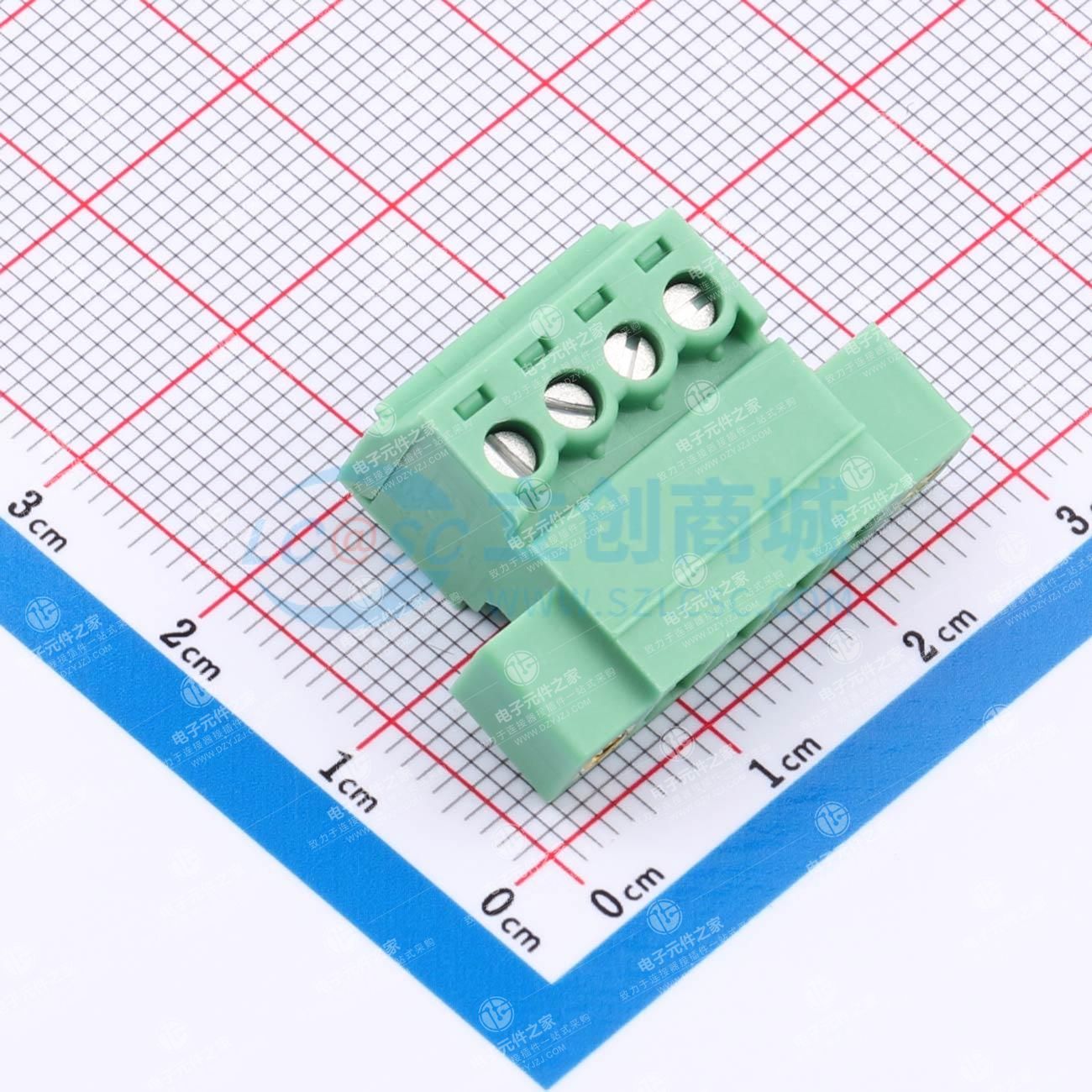 1x4P 3.81mm 排数:1 每排P数:4