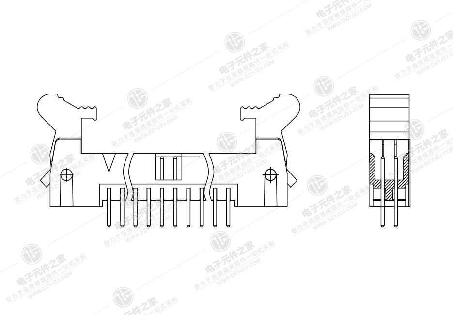 2.0PH牛角 2xN Pin 180度