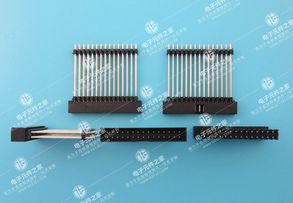 2.0PH 2XNpin H5.7 180度简牛L32.0 加2根H2.0排针胶芯