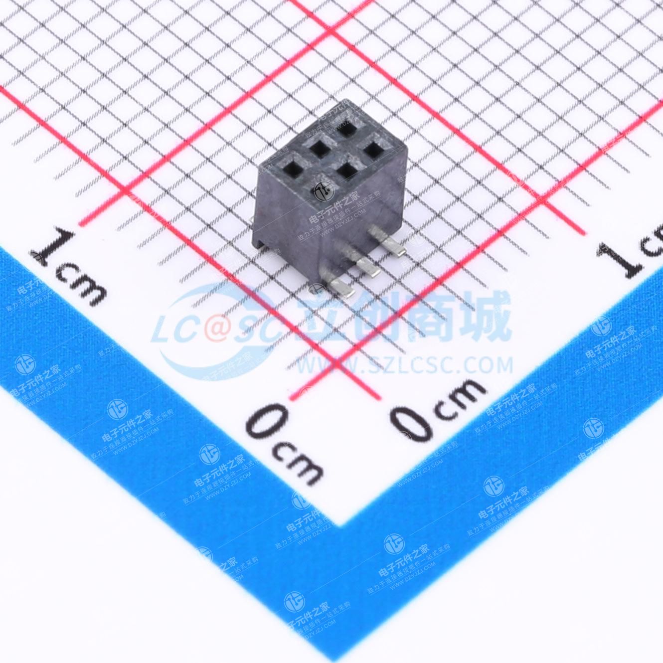 2x3P 间距:1.27mm 立贴