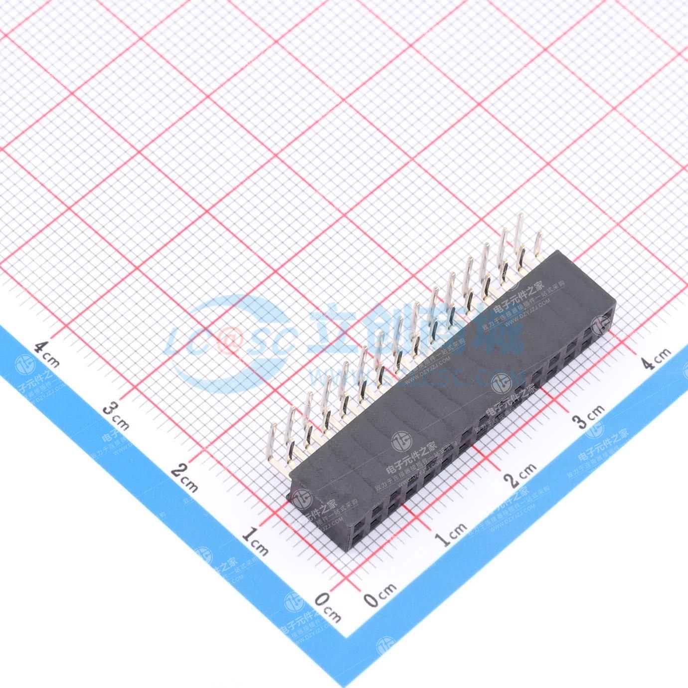2x15P 间距:2.54mm 弯插