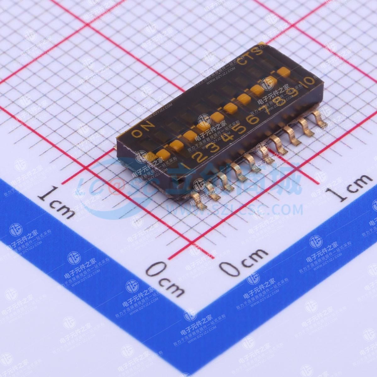 1.27mm 平拨,凹槽式 10位