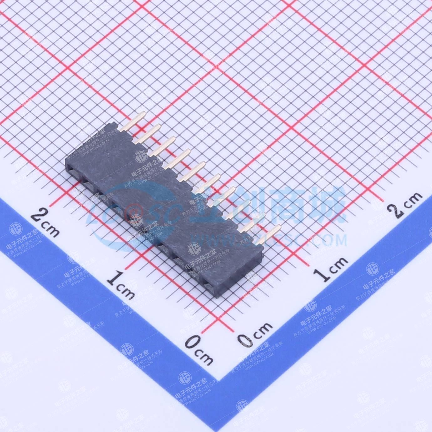 间距:2mm 1x10P 直插