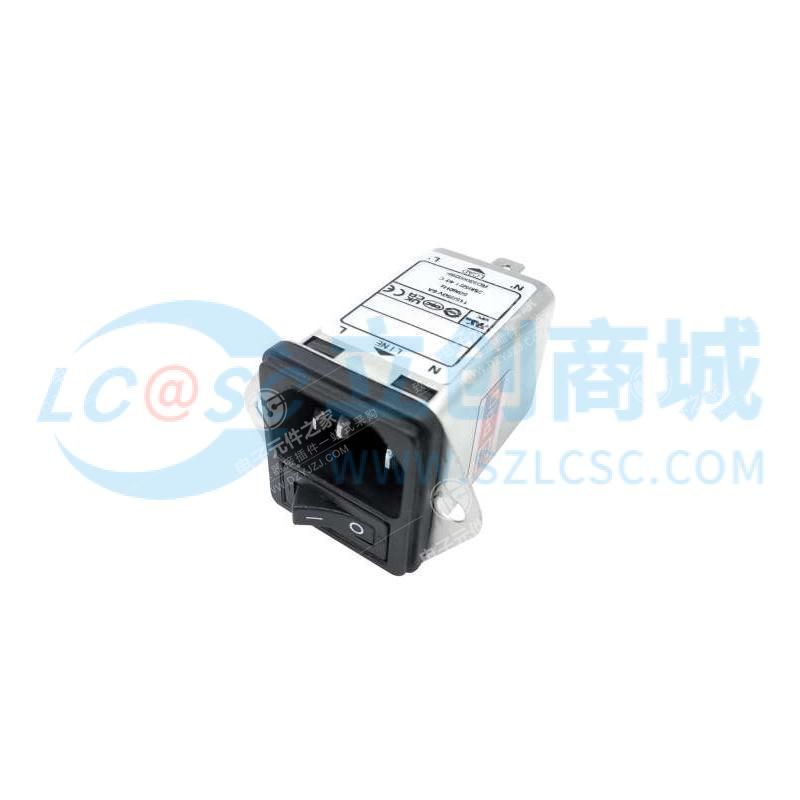 RS PRO 插座滤波器, 6A, 250 V 交流, 50 → 60Hz, 1 极开关, 底盘安装, 62 x 32.2 x 28mm 1个/包