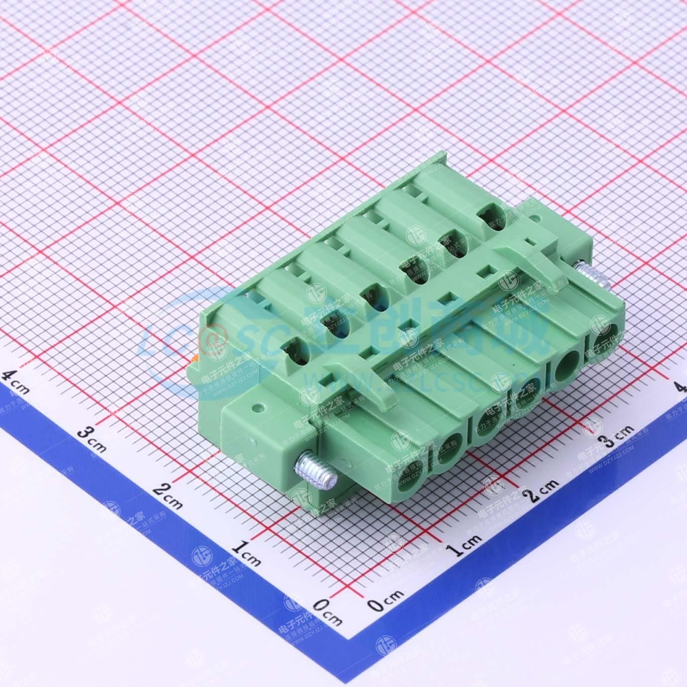 螺丝固定 1x6P 5.08mm 排数:1 每排P数:6