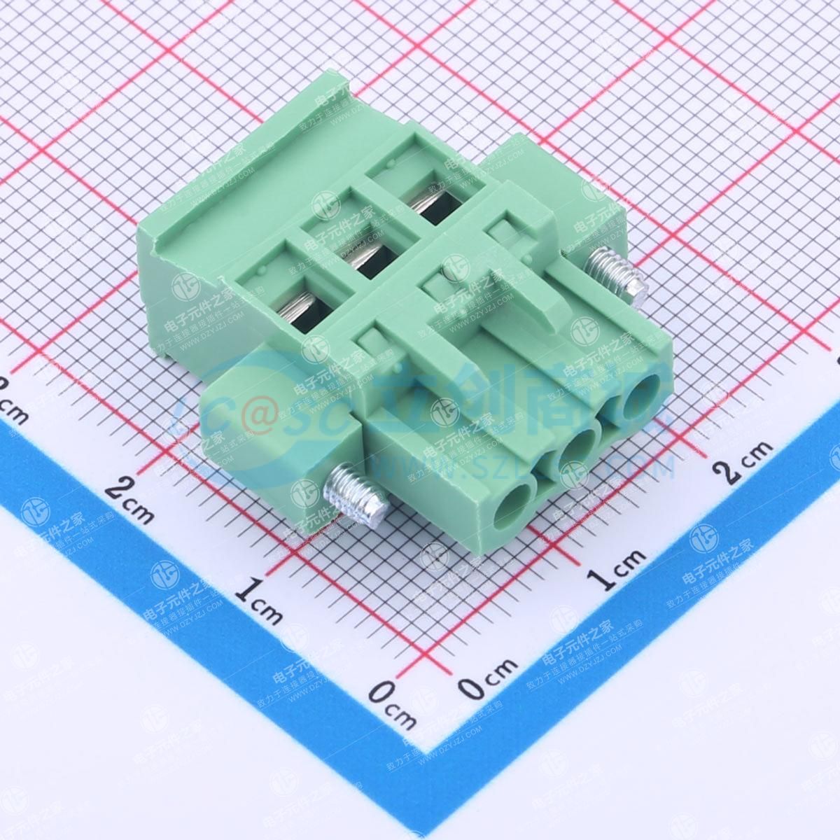 绿色 螺丝固定 1x3P 5.08mm 排数:1 每排P数:3