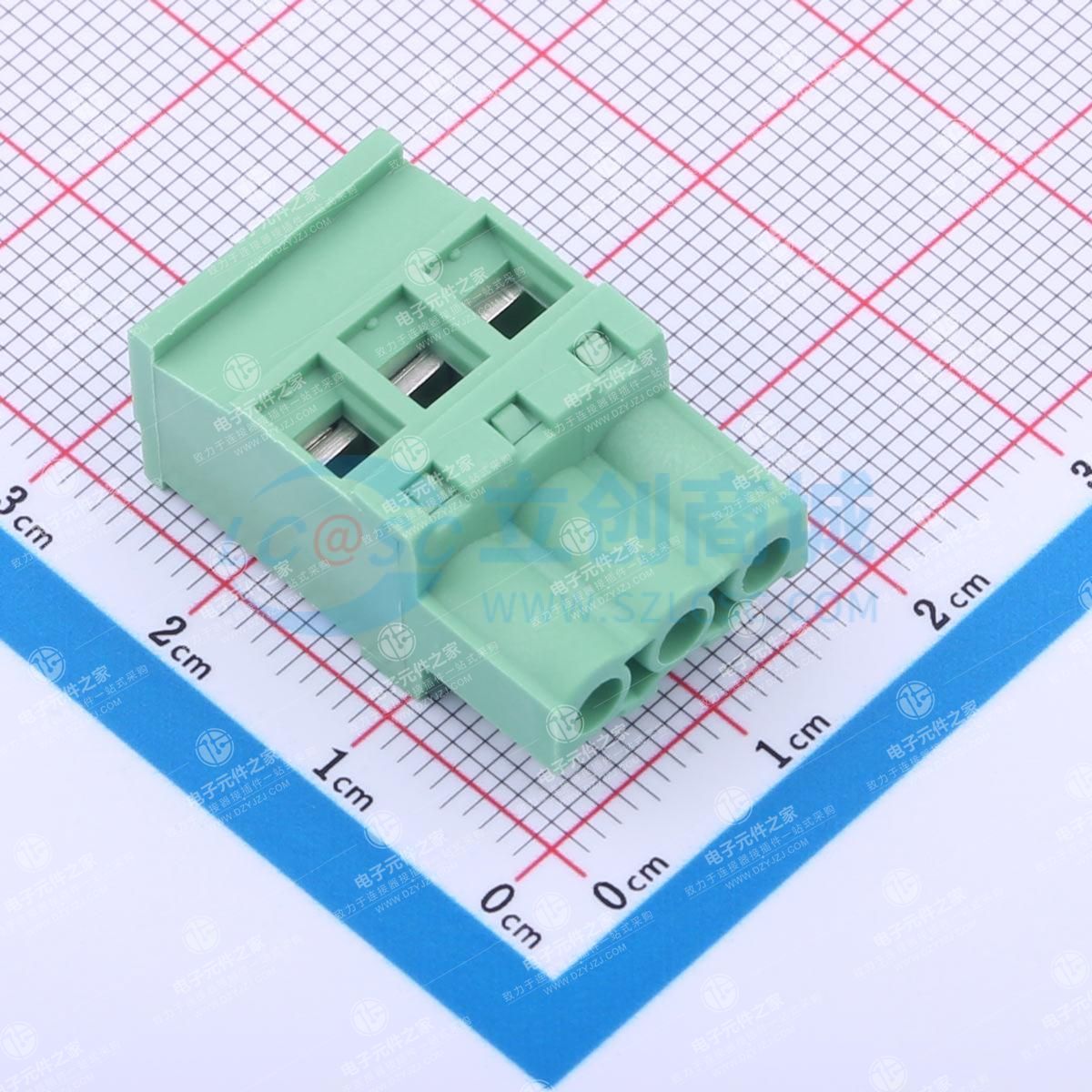 绿色 无固定装置 1x3P 5.08mm 排数:1 每排P数:3