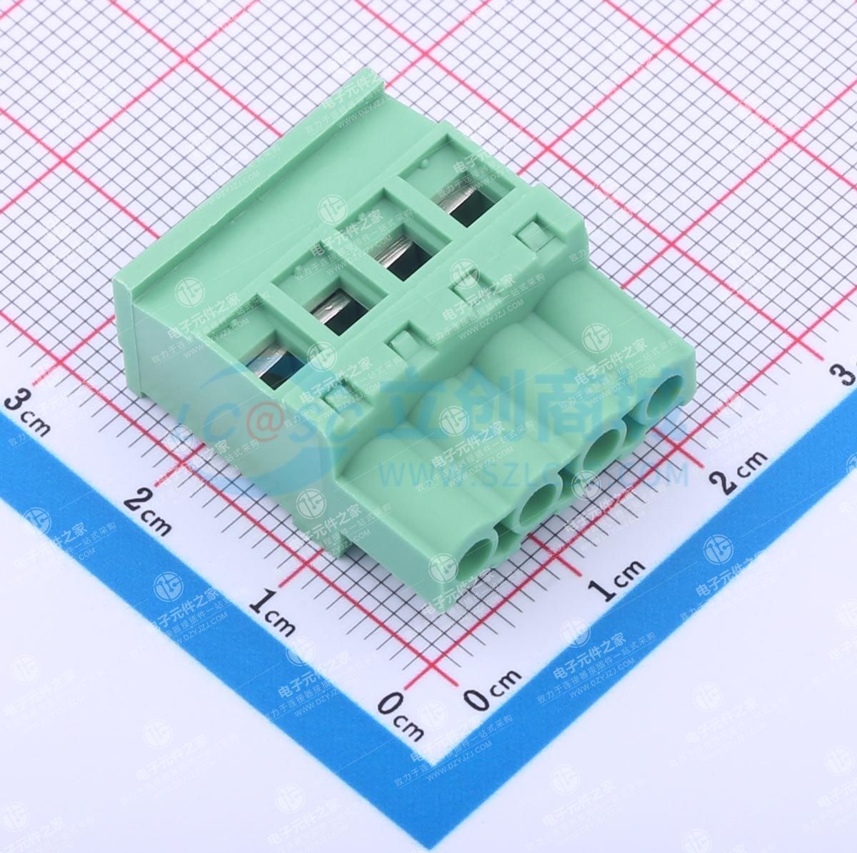 绿色 无固定装置 1x4P 5.08mm 排数:1 每排P数:4