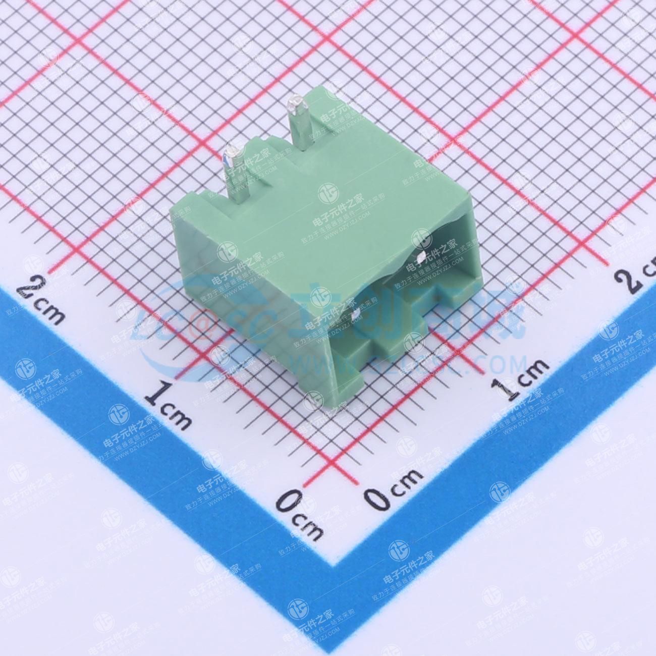 绿色 无固定装置 1x2P 5mm 排数:1 每排P数:2