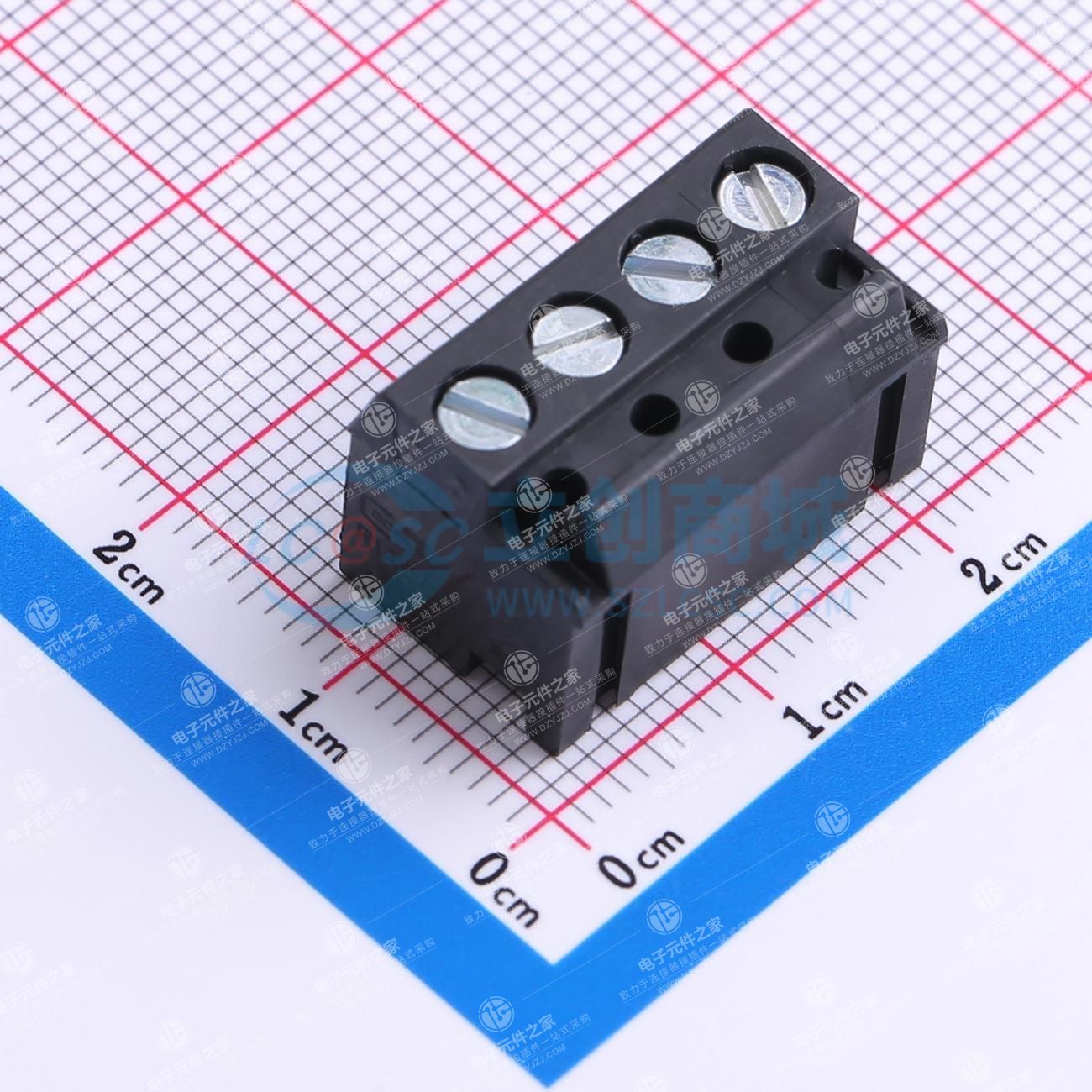 1x4P 5mm 无引脚 排数:1 每排P数:4