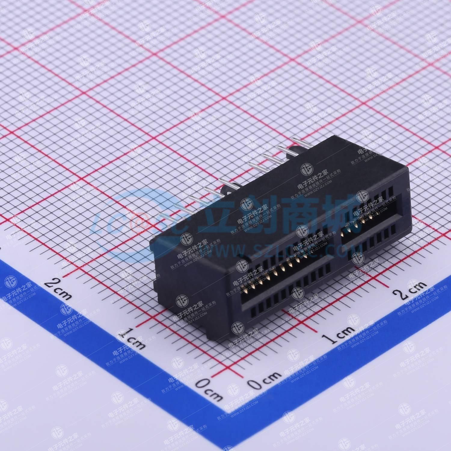 黑色 PCIE3.0 DIP连接器 带双定位柱 卡边缘插座 2.3mm引脚长,PA46
