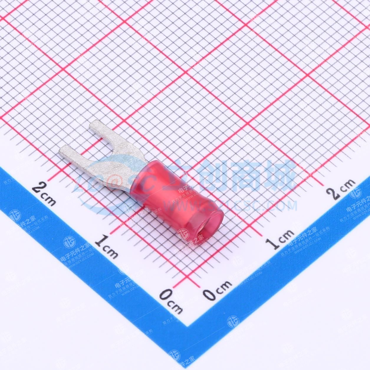 铲形舌形端子，22 - 16 AWG，#6 / M3.5螺柱尺寸，3.68mm螺柱直径，封闭筒形，直型，镀锡，部分绝缘