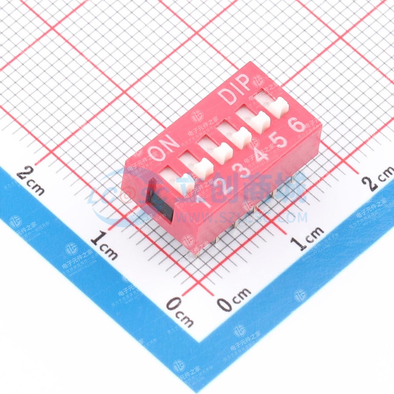 2.54mm 平拨,凸起式 6位