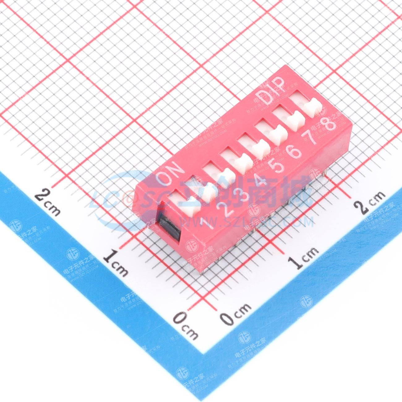 2.54mm 平拨,凸起式 8位