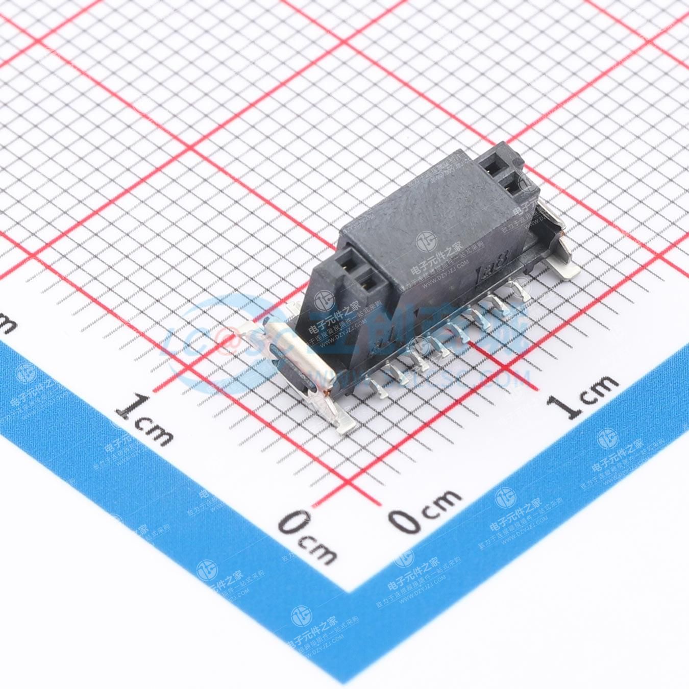 2x8P 间距:1.27mm 立贴