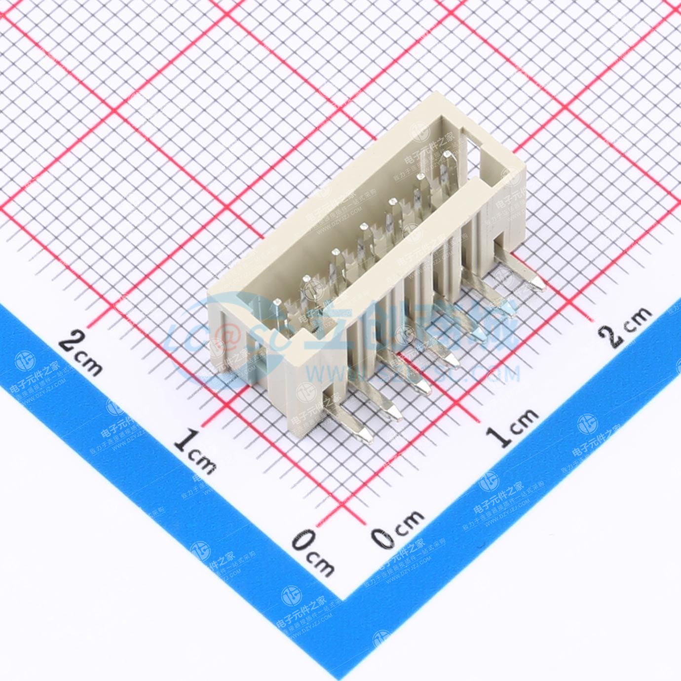 白灰色 1x7P 间距:2.5mm 弯插