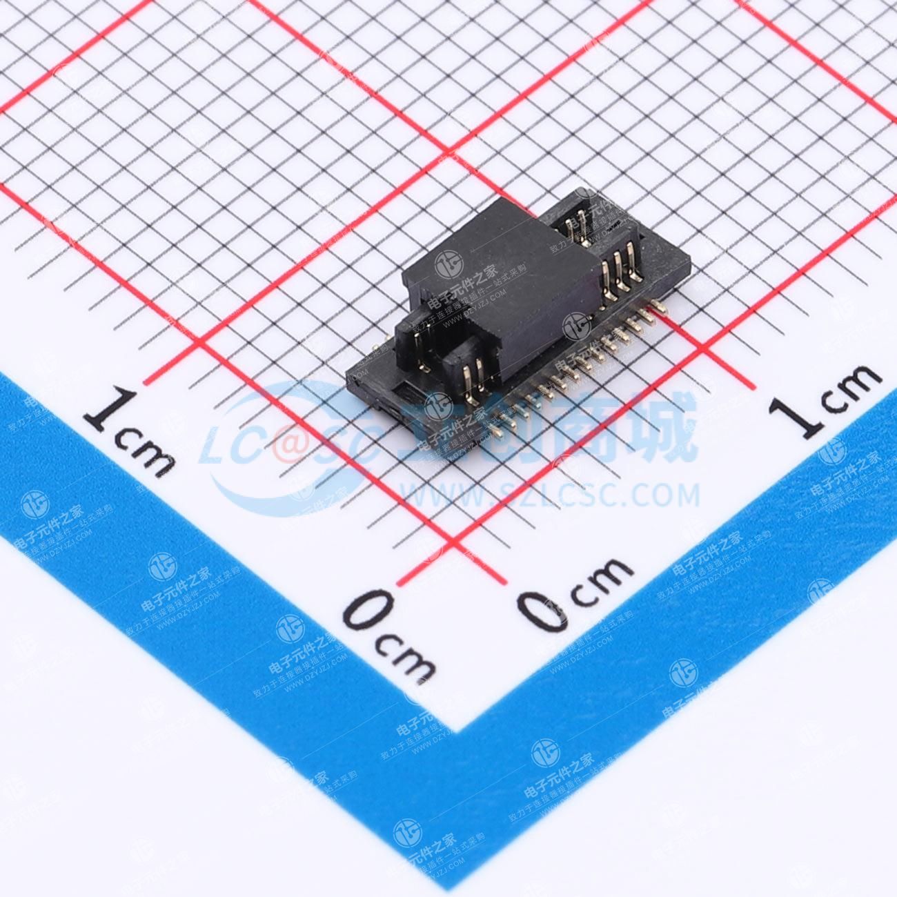 PIN:28P 间距:0.5mm 立贴
