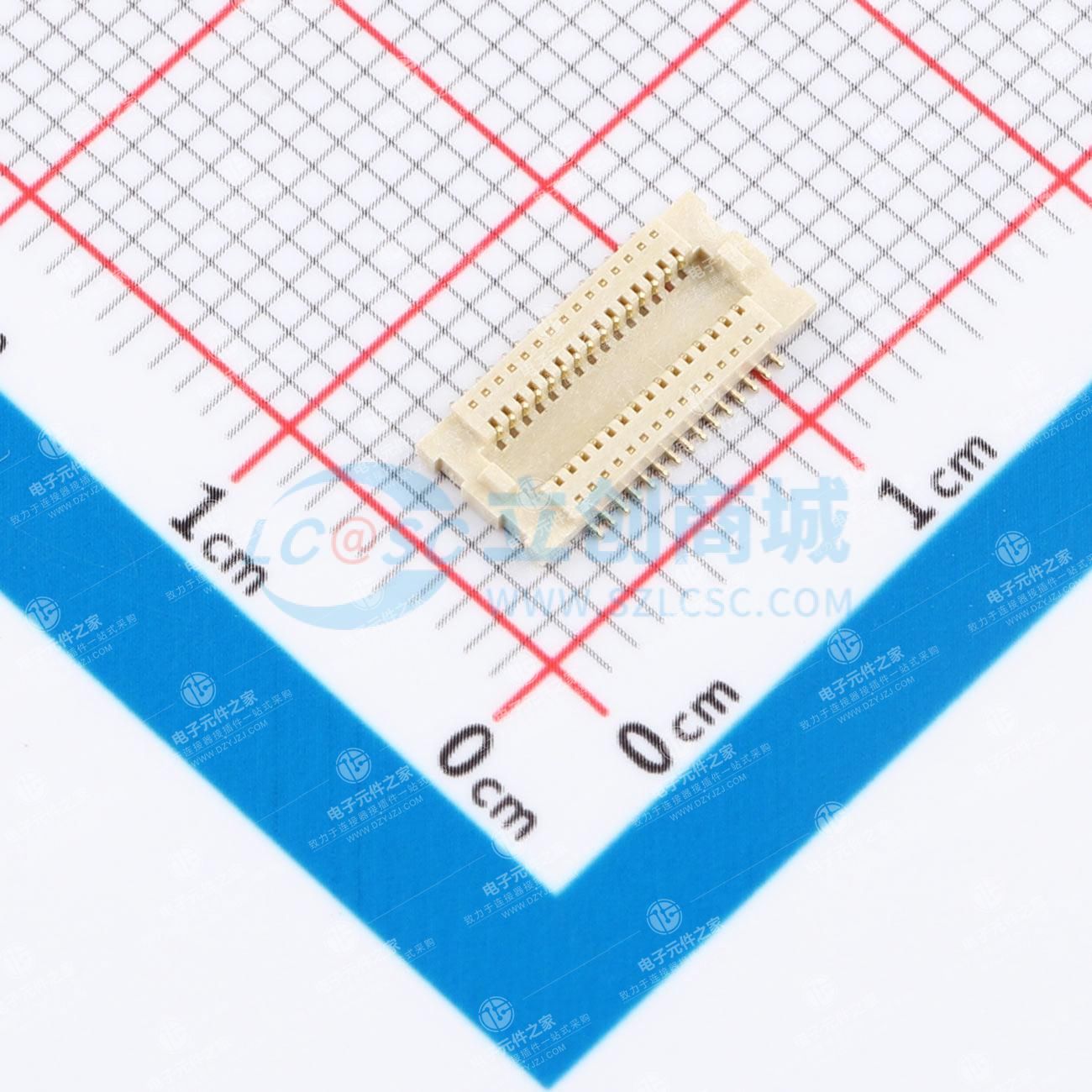 PIN:30P 间距:0.5mm 立贴