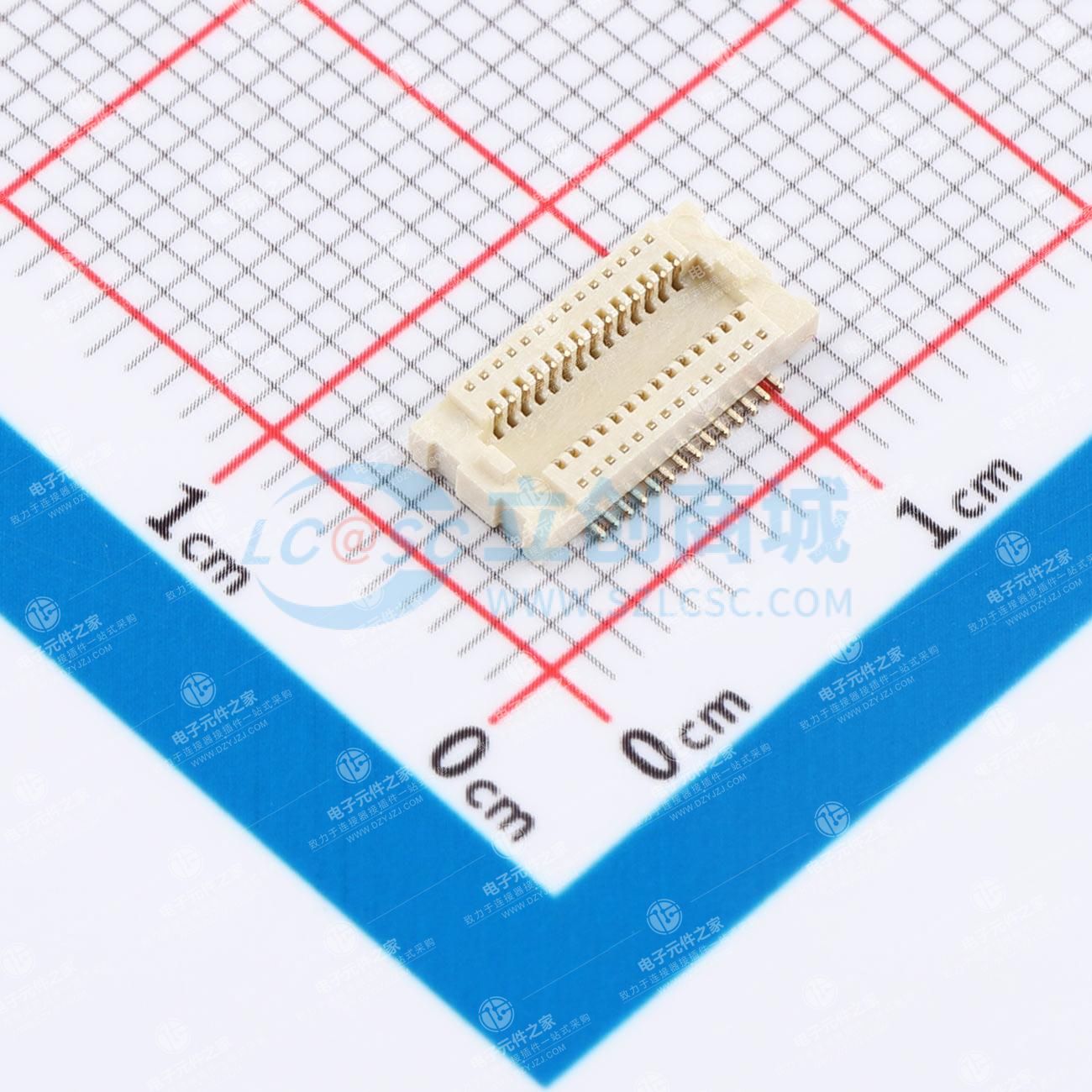 PIN:28P 间距:0.5mm 立贴