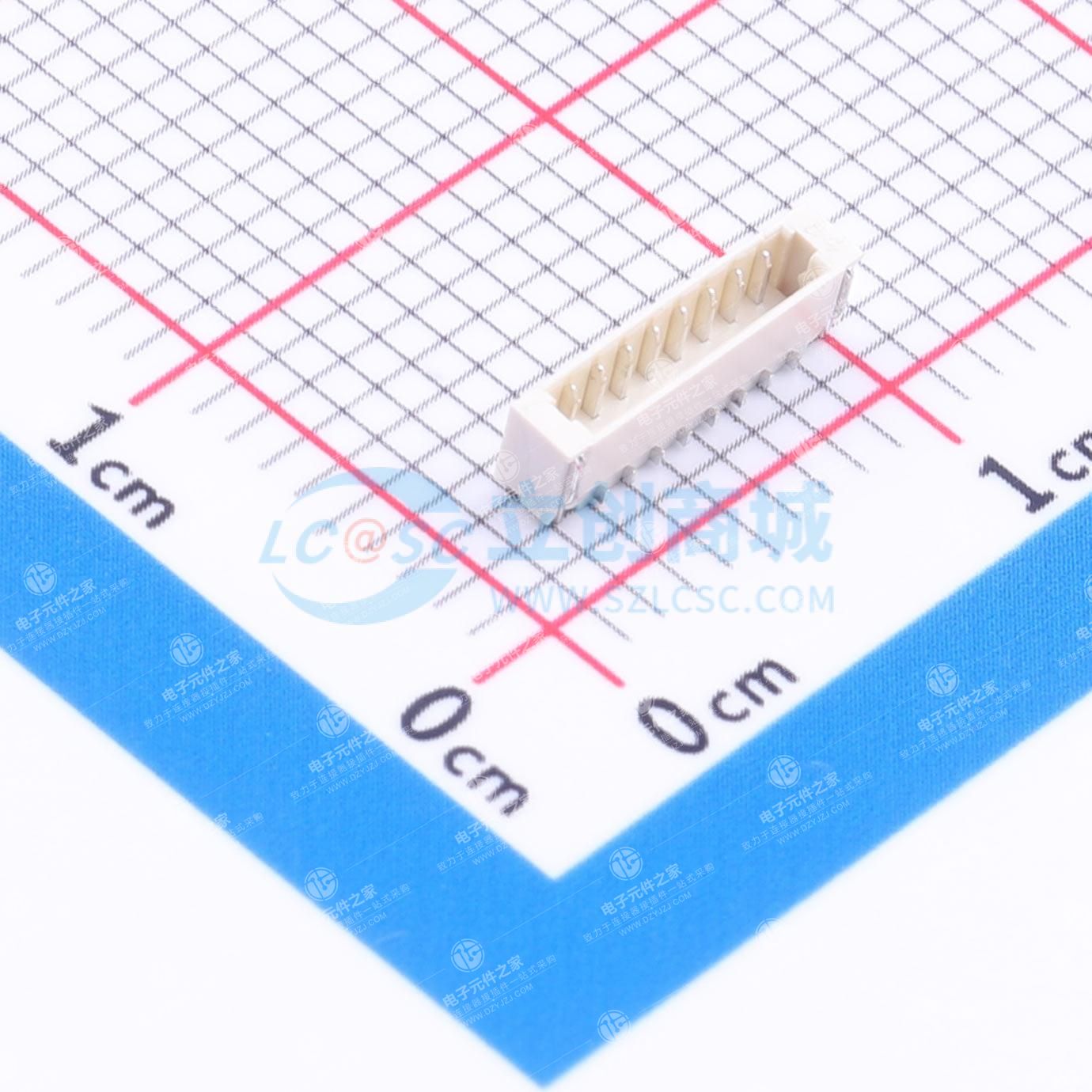 1x8P 间距:0.8mm 卧贴