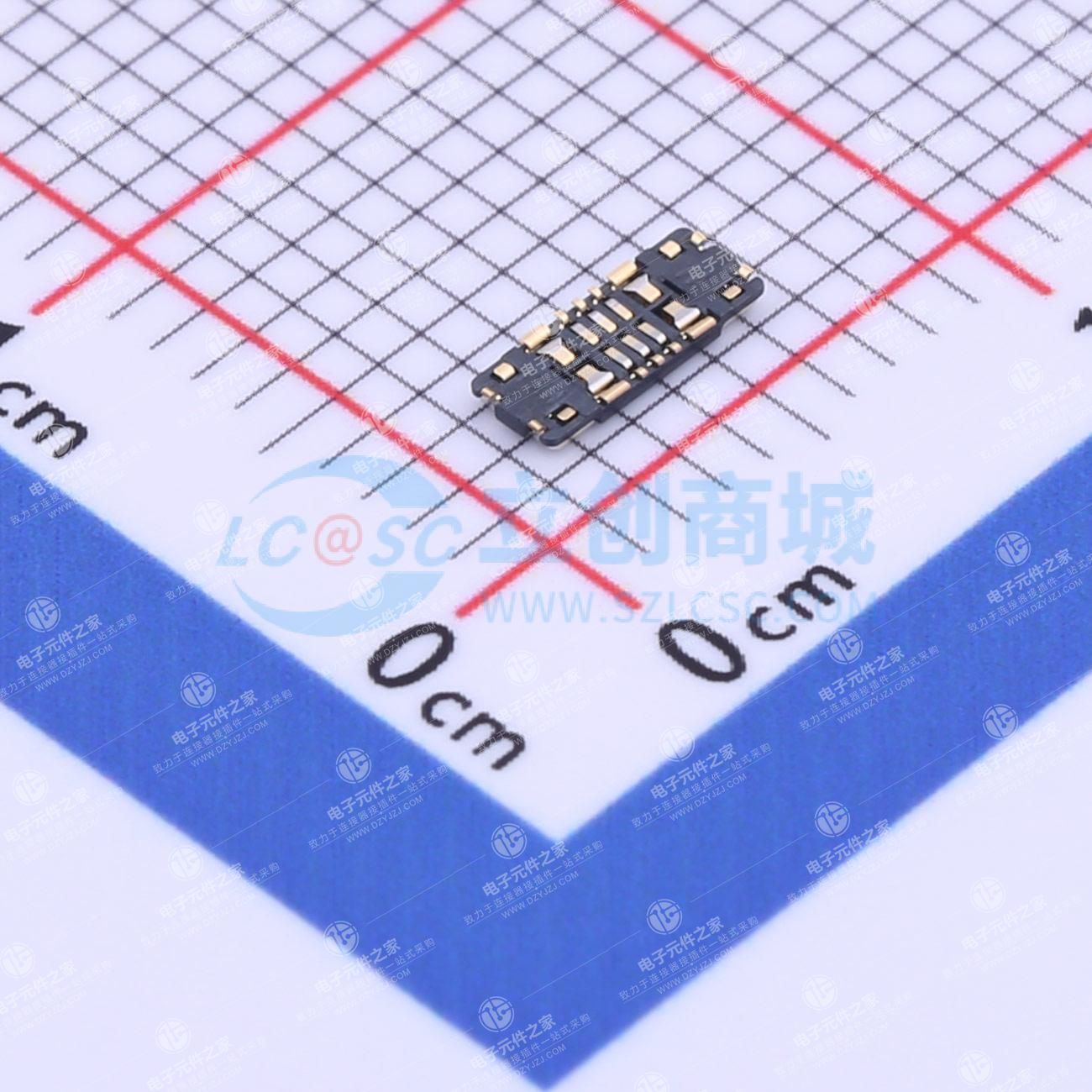 PIN:10P 间距:0.4mm 立贴