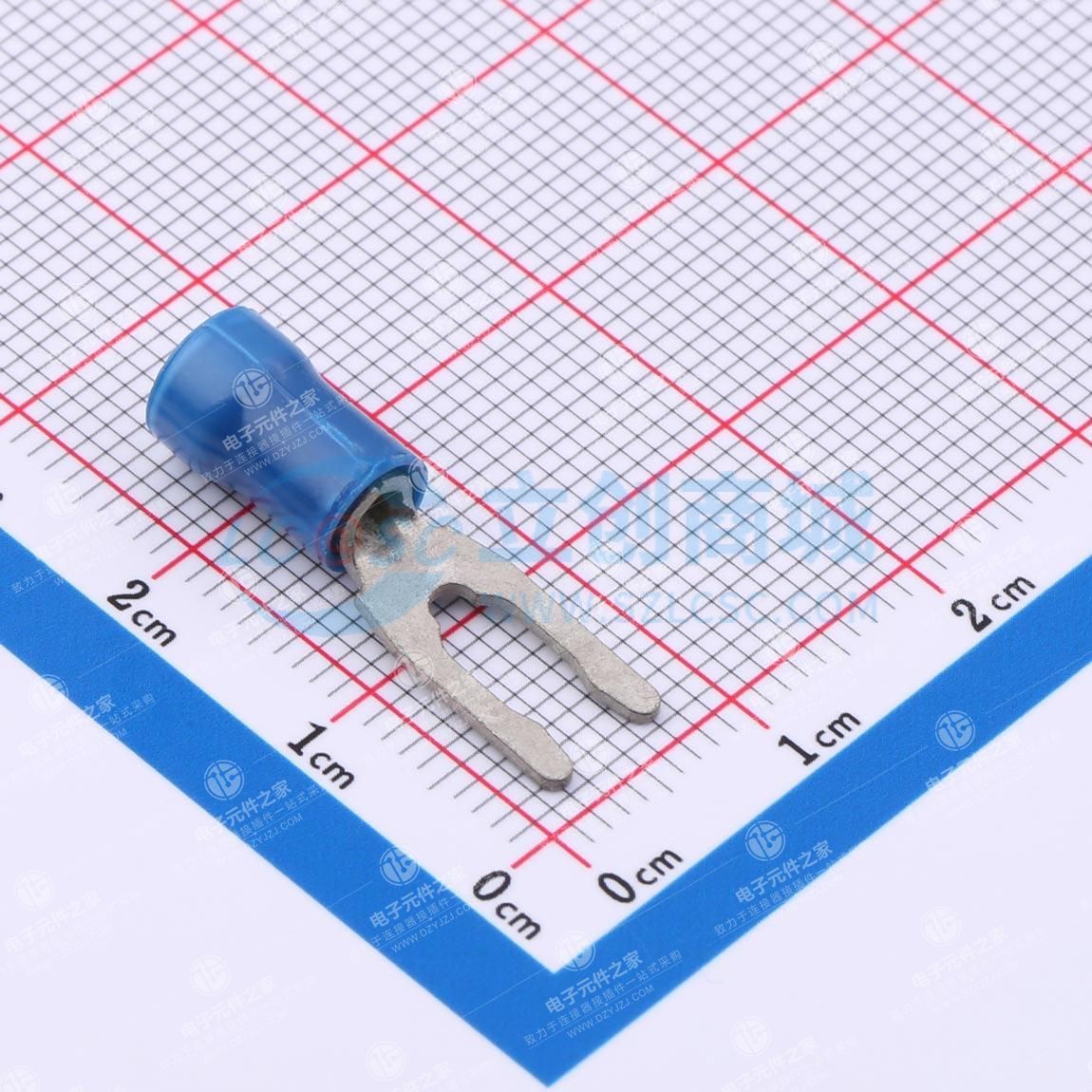 弹簧铲形端子,16 - 14 AWG,#6 / M3.5螺柱尺寸,3.51 mm螺柱直径,封闭筒形,直型,镀锡,PLASTI - GRIP