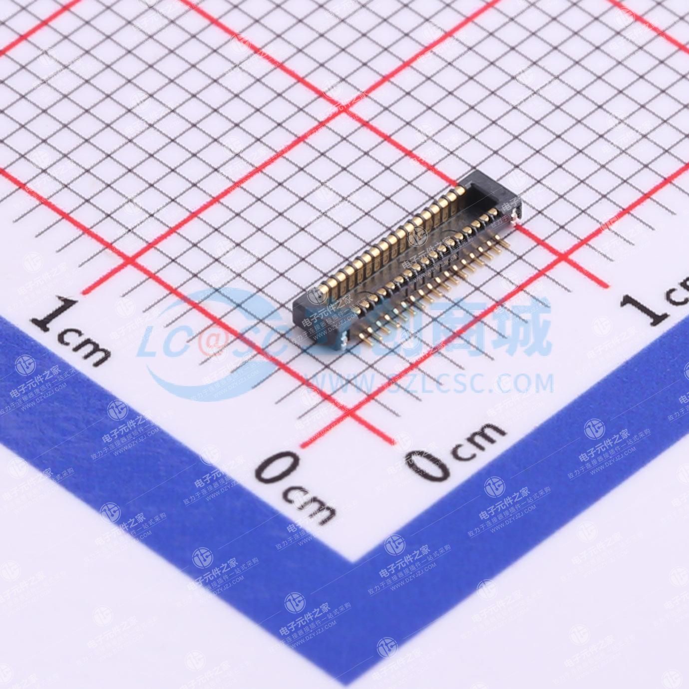 PIN:34P 间距:0.4mm 立贴