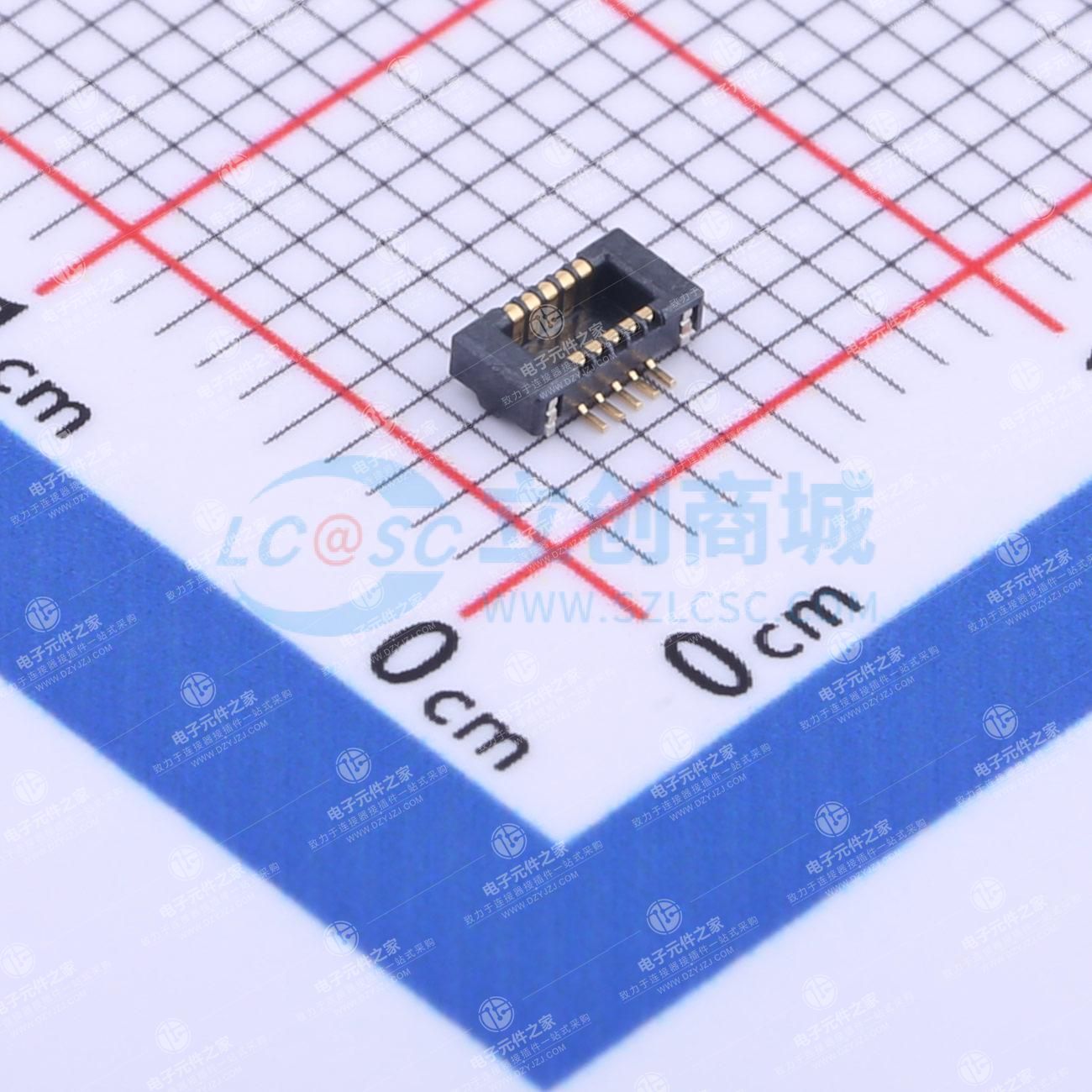 PIN:10P 间距:0.4mm 立贴