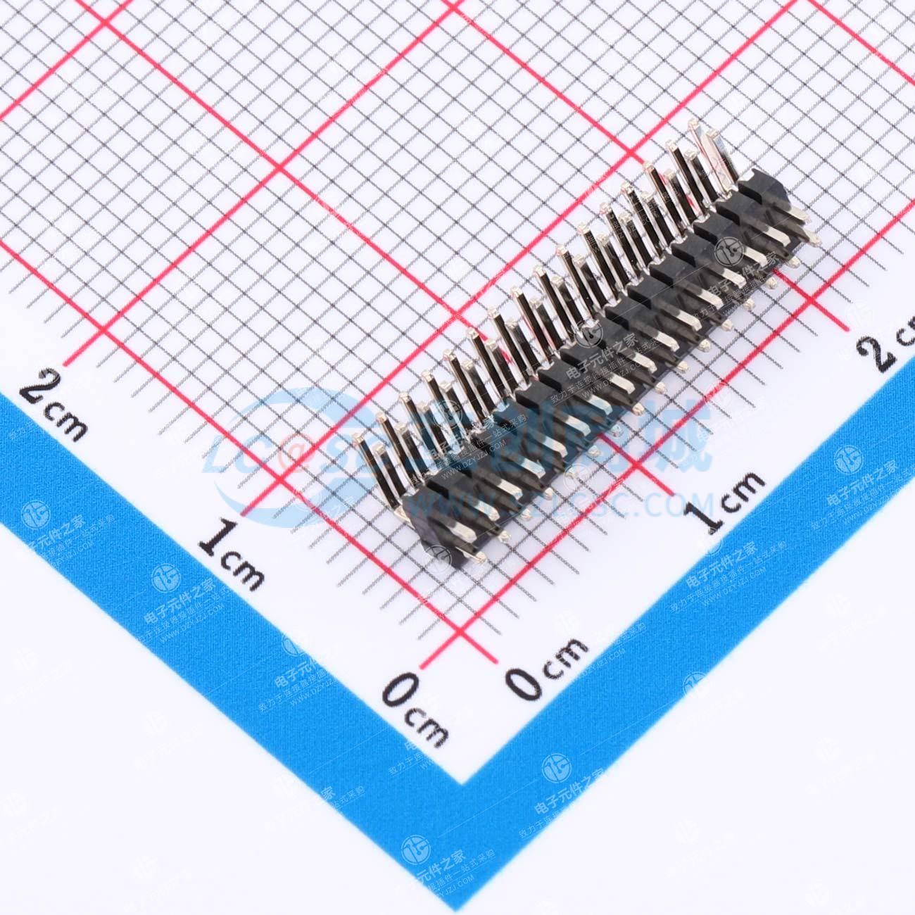 2x16P 间距:1.27mm 方针 弯插