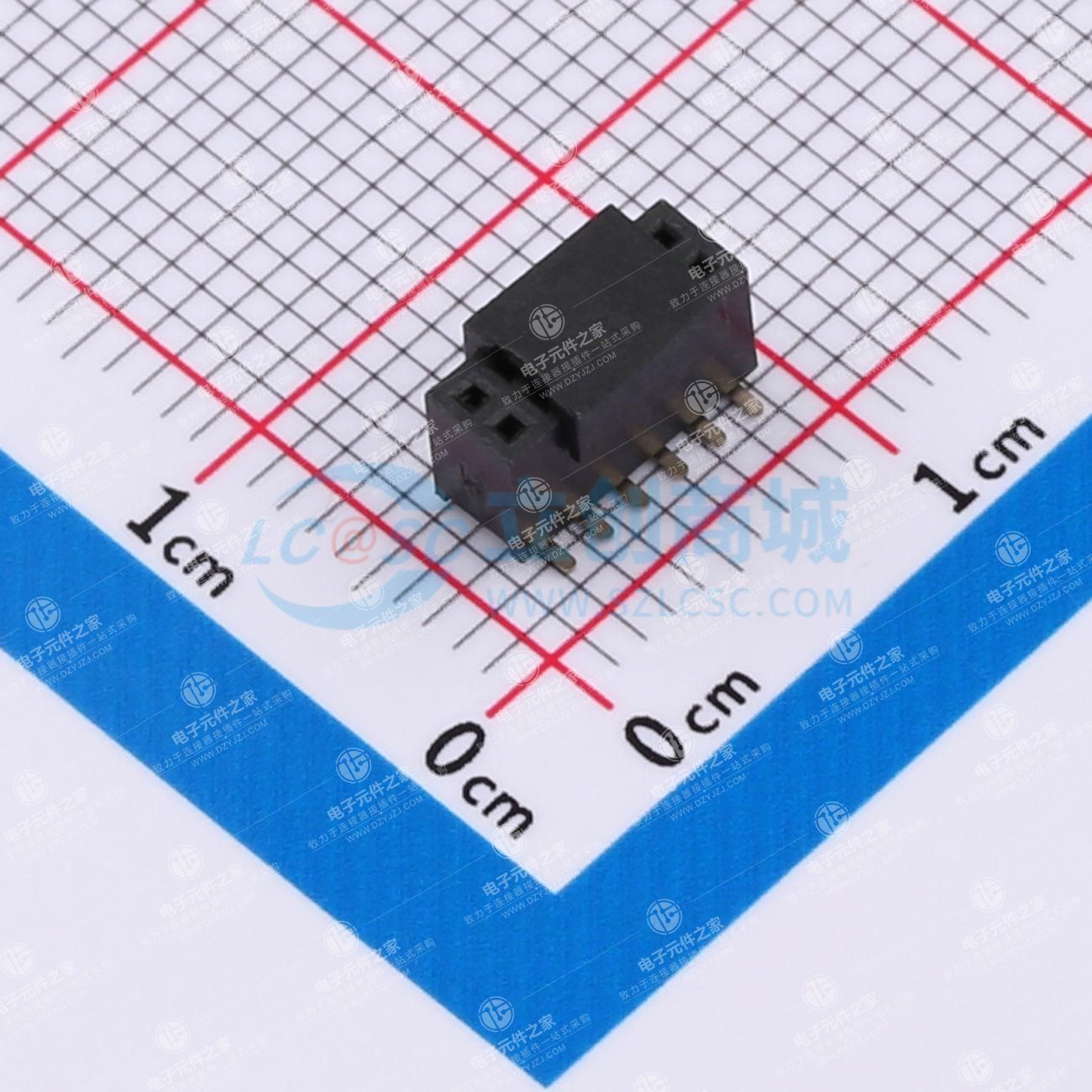 2x6P 间距:1.27mm 立贴