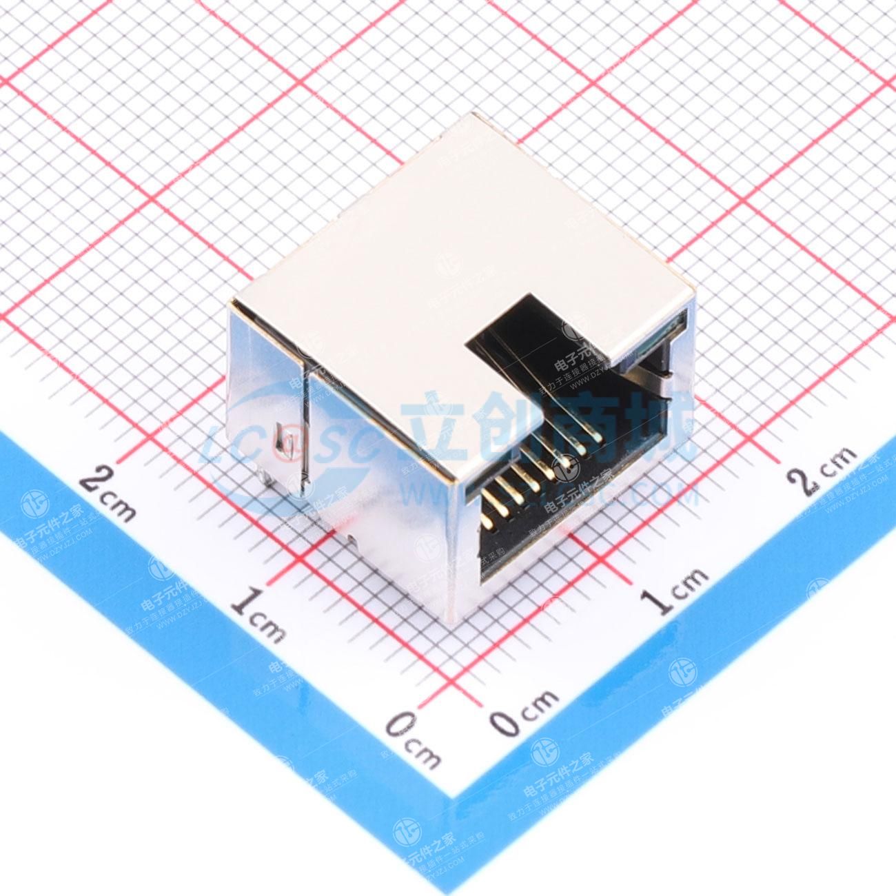 水平屏蔽低轮廓带LED的8P8C模块化插孔