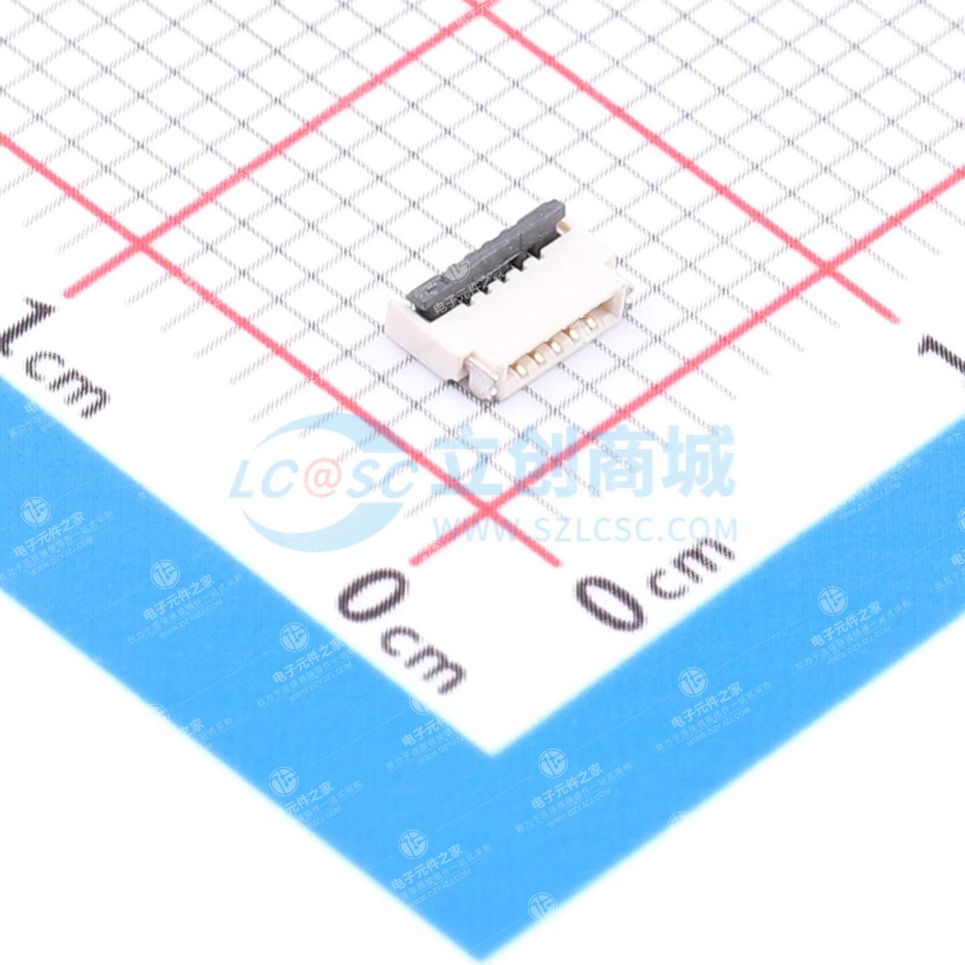 翻盖式(前插后翻) P数:5P 间距:0.5mm